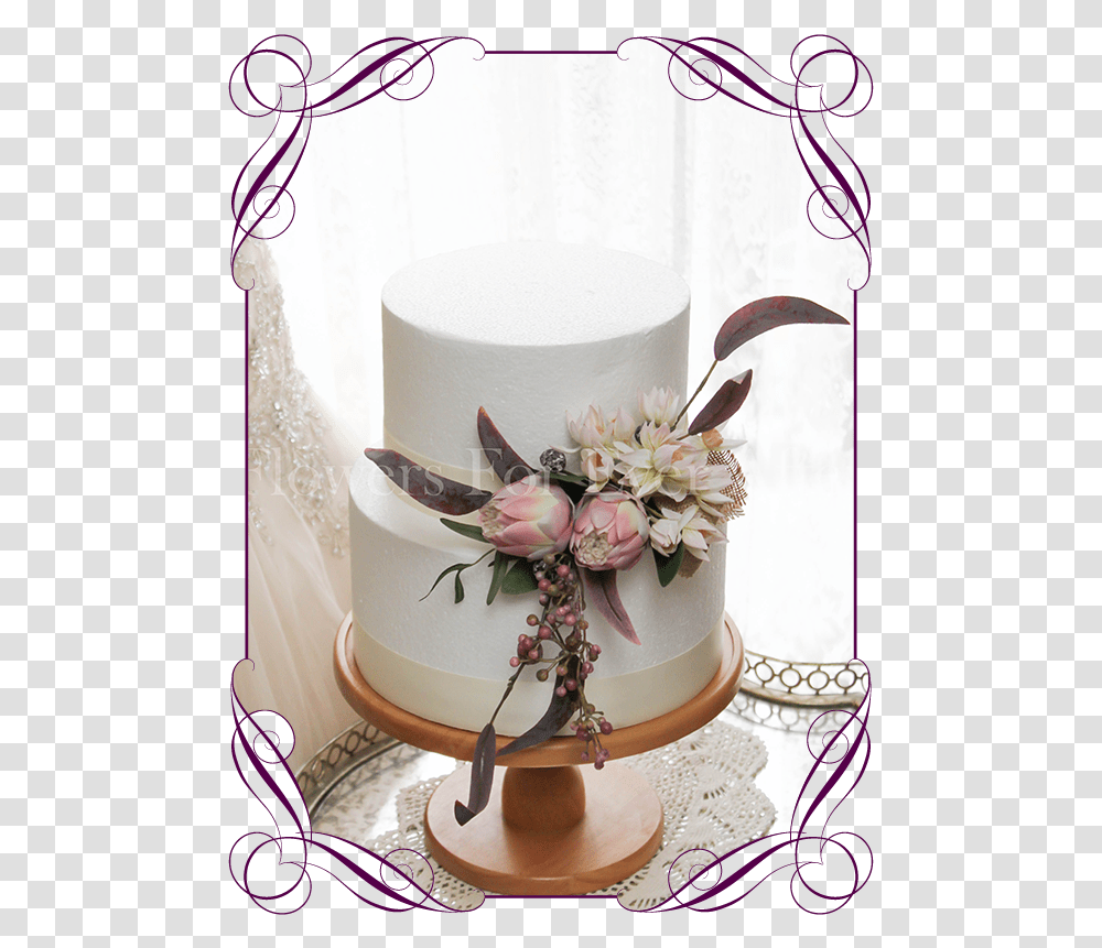 Protea Pink Native Cake Decoration Flowers For Ever Cake Decorating, Dessert, Food, Wedding Cake Transparent Png
