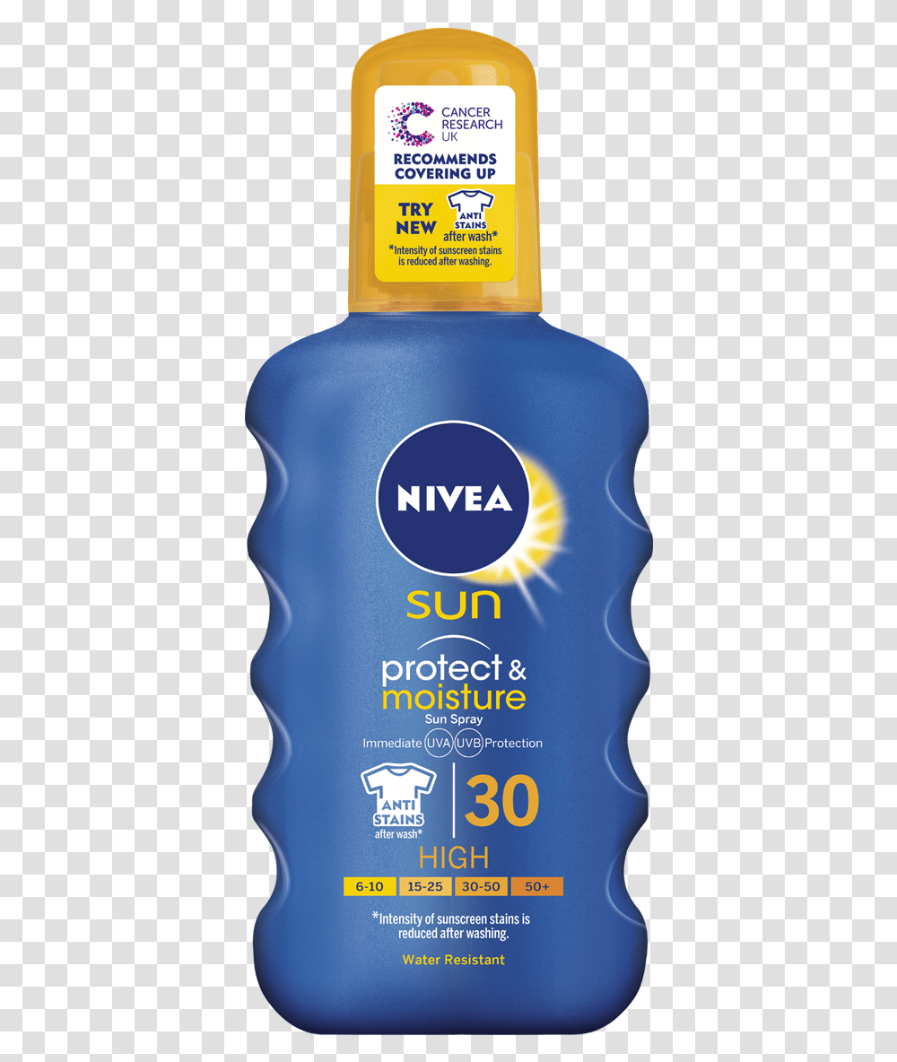Protect Moisture Sun Spray Spf Sunscreen Nivea, Bottle, Cosmetics, Label Transparent Png