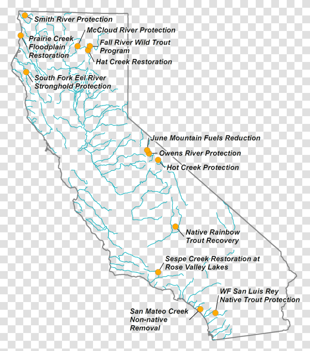Protect The Best California Trout Vertical, Map, Diagram, Plot, Atlas Transparent Png
