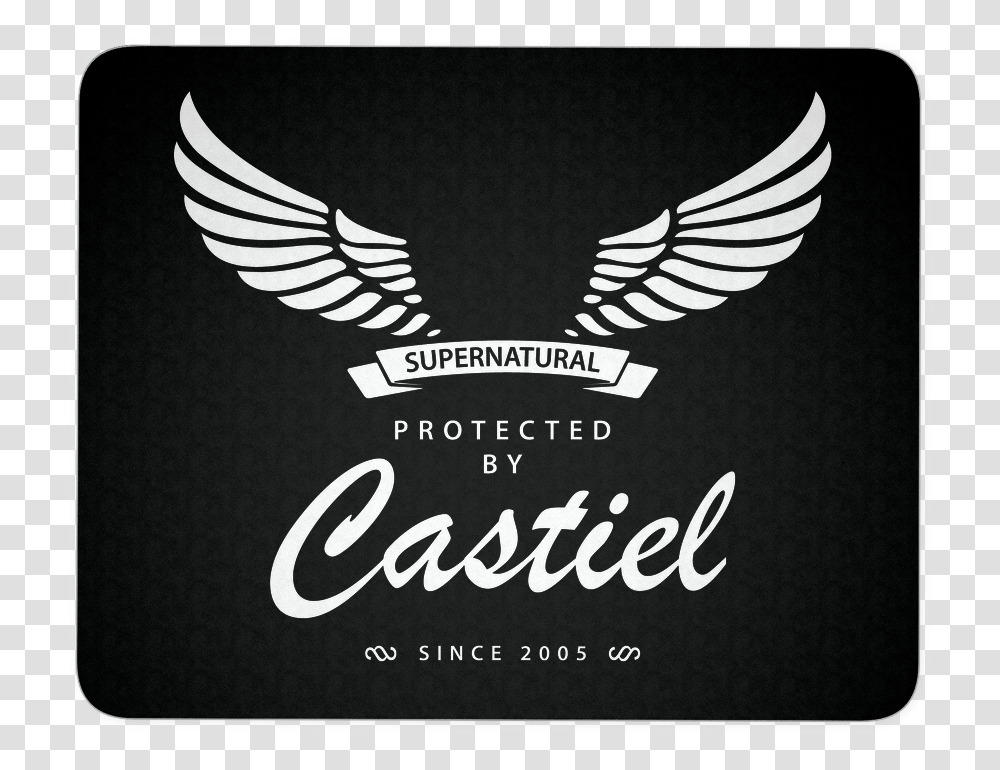 Protected By Castiel Mouse Pad Castiel Supernatural Shirts, Emblem, Logo, Trademark Transparent Png