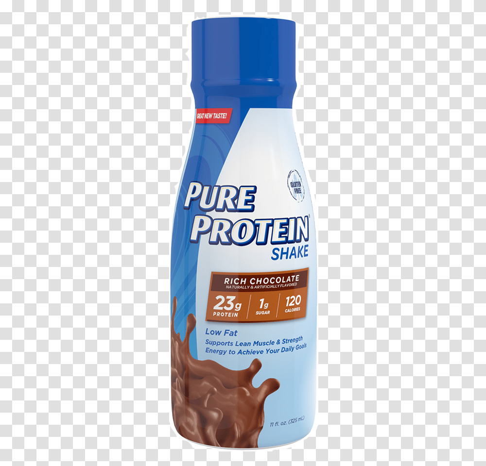 Protein Shake With Fiber Rich Chocolate Pure Protein, Label, Bottle, Sunscreen Transparent Png
