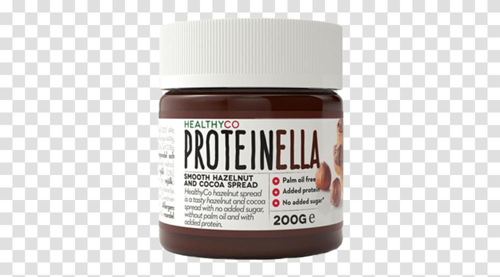 Proteinella No Added Sugar Hazelnut Amp Cocoa Spread Strawberry, Food, Chocolate, Dessert, Jar Transparent Png
