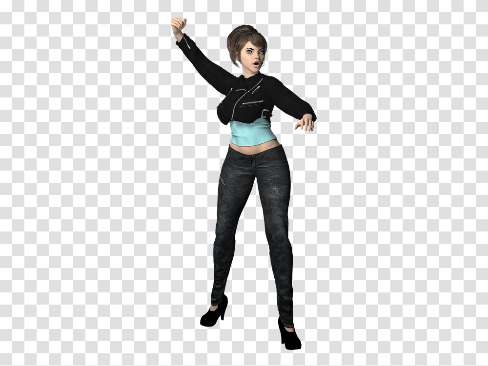 Protest Pose Woman Rebel Youth Jacket Clothing Rebel Pose, Pants, Person, Jeans, Sleeve Transparent Png