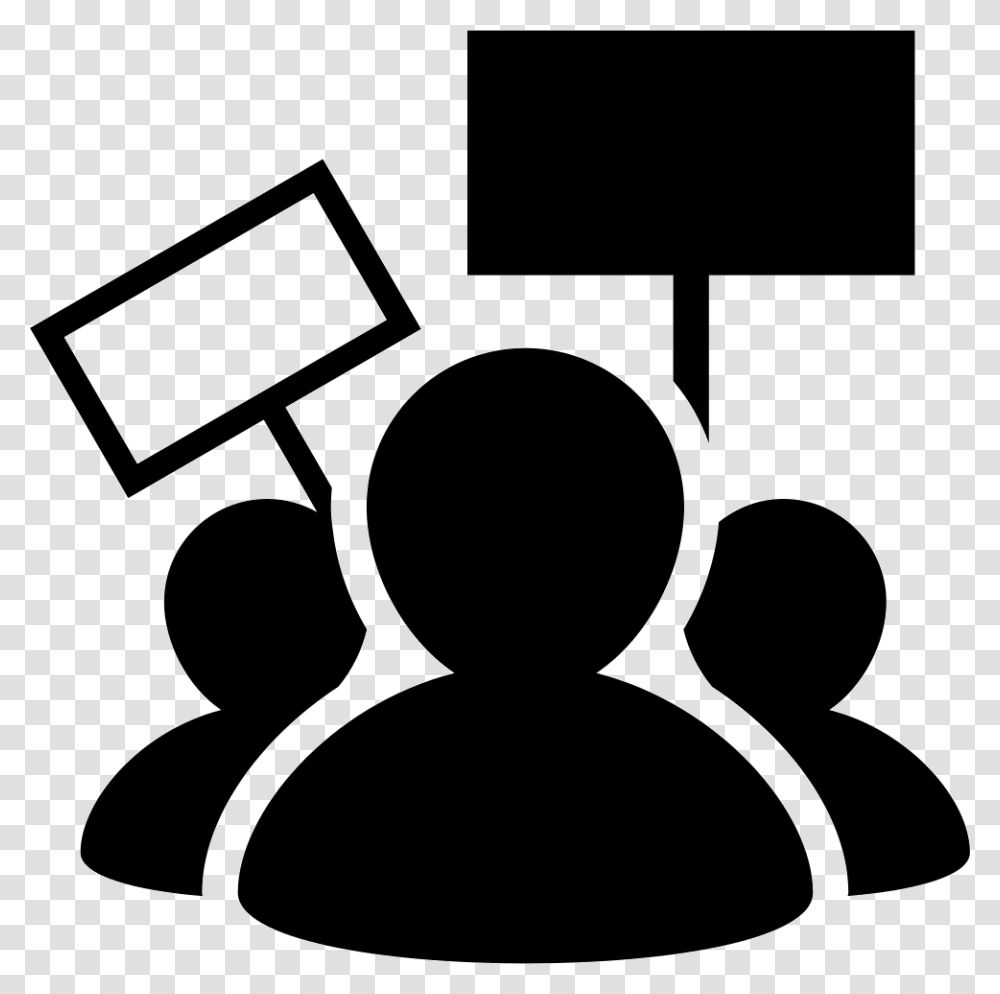 Protest Protest Icon, Audience, Crowd, Stencil, Speech Transparent Png