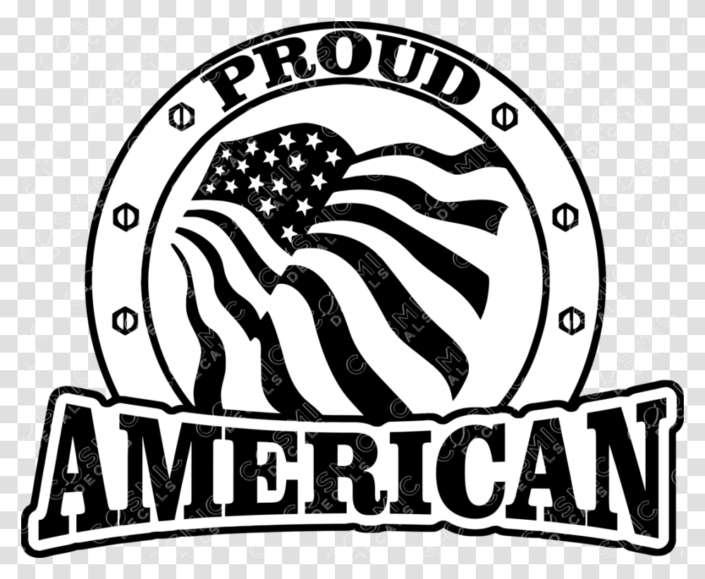 Proud American Flag Decal Illustration, Logo, Meal Transparent Png