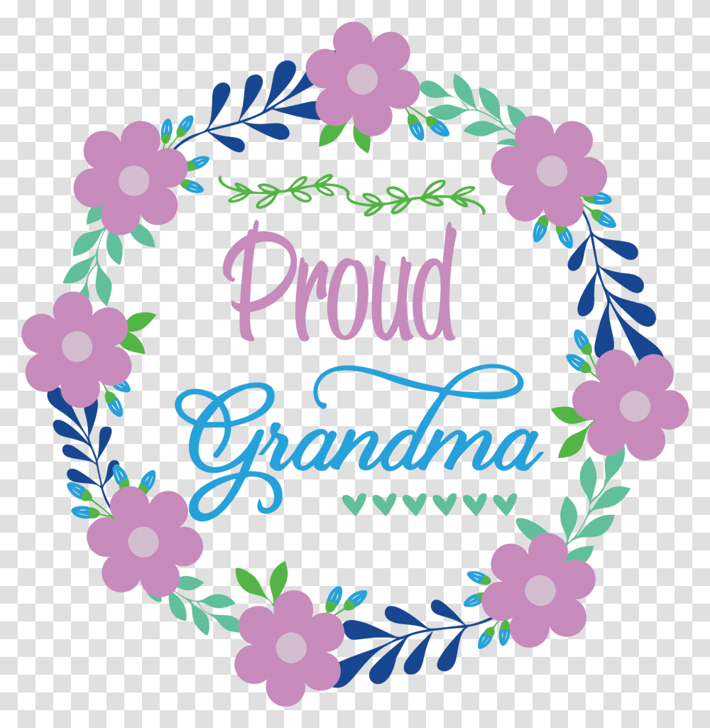 Proud Grandma Floral Floral, Text, Mail, Envelope, Greeting Card Transparent Png