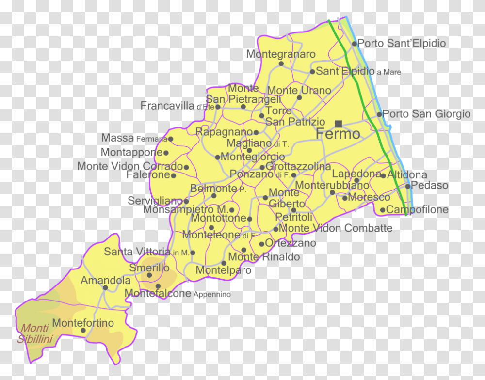Provincia Di Fermo Mappa Provincia Di Fermo, Diagram, Atlas, Plot, Flyer Transparent Png