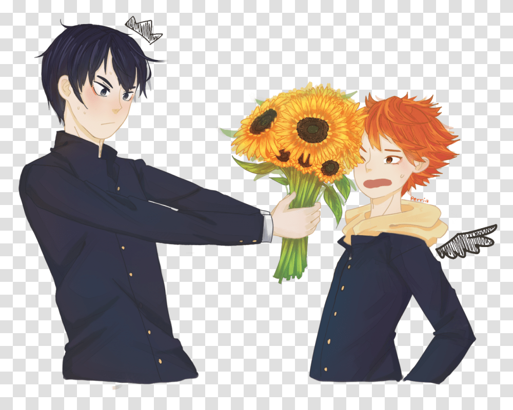 Prppng - Kageyama Tobio Is An Anime Schoolgirl Spread The Cartoon, Person, Plant, Performer, Flower Transparent Png