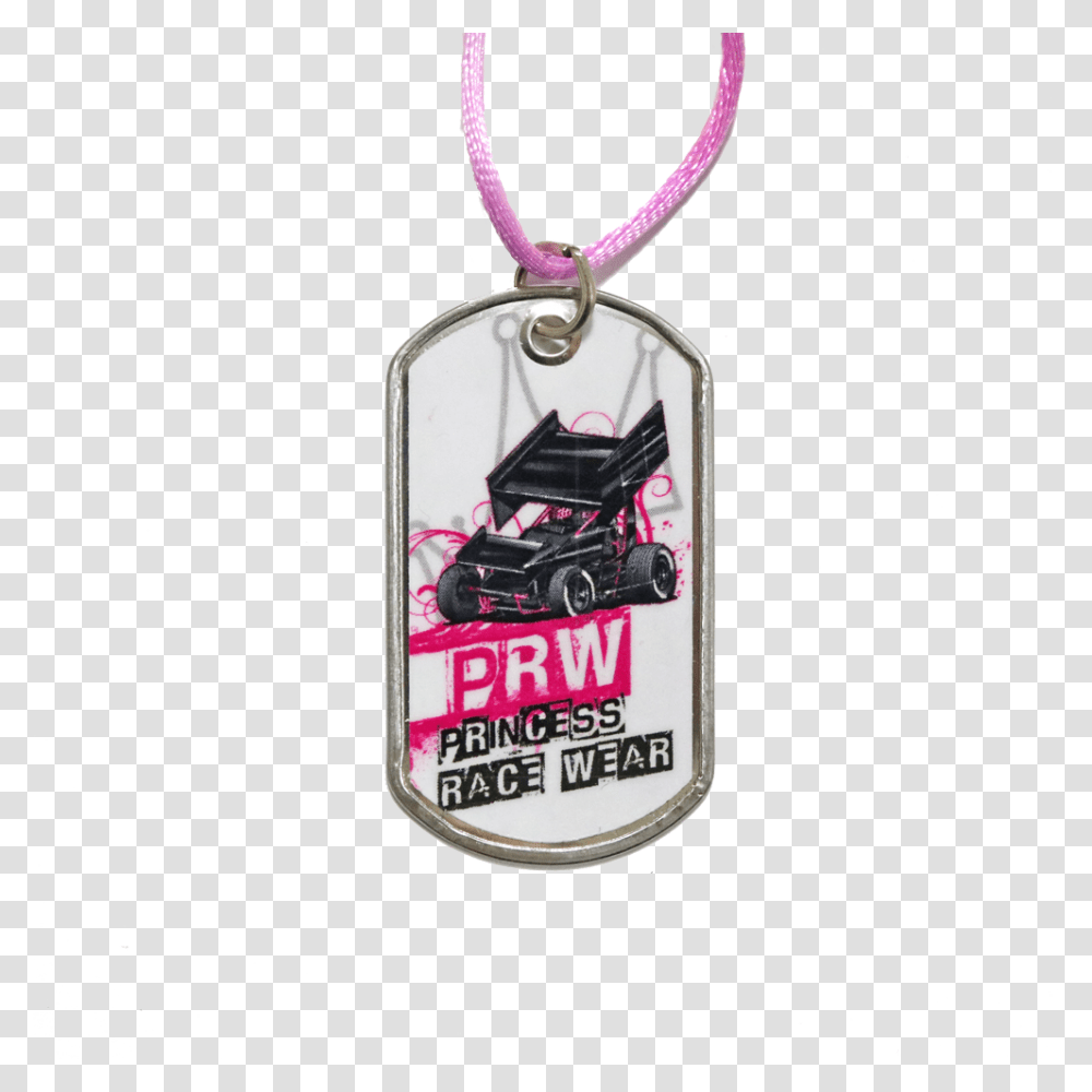 Prw Sprint Car Dog Tag Necklace On Colored Cord Locket, Pendant, Wheel, Machine Transparent Png