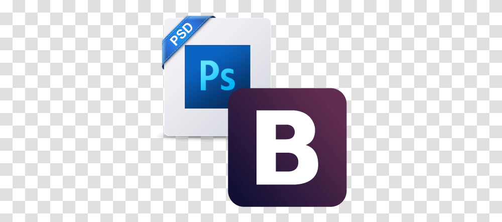 Psd To Bootstrap Conversion Bootstrap Logo Psd, Text, Number, Symbol, Label Transparent Png
