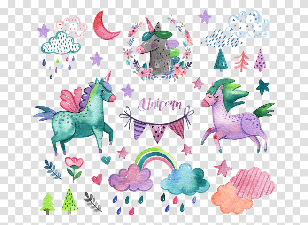 Psd Unicorn, Paper, Purple, Horse, Mammal Transparent Png