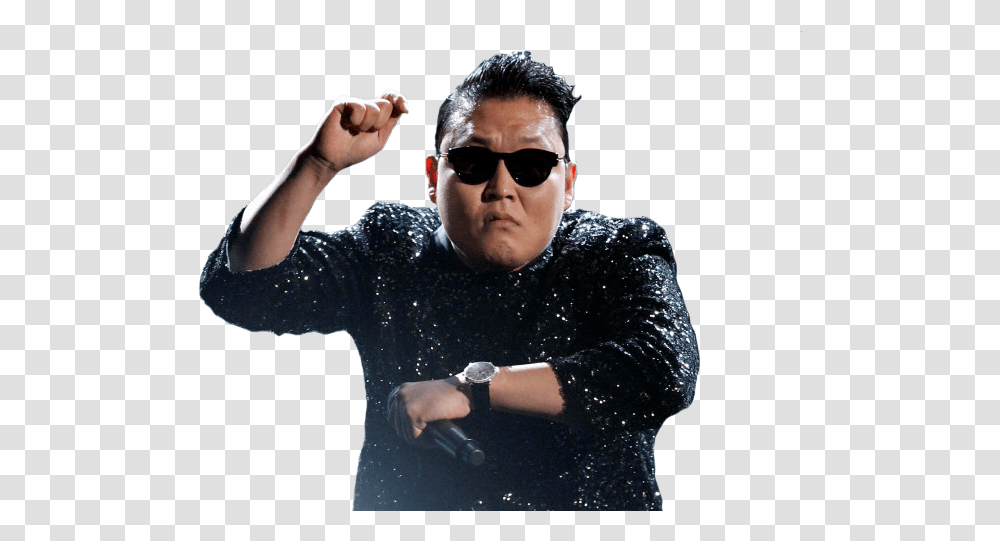 Psy Close Up Psy Gangnam Style, Sunglasses, Person, Hand Transparent Png
