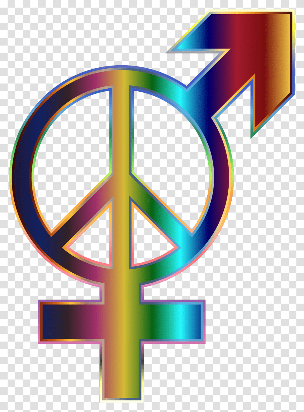 Psychedelic Gender Peace No Background Icons, Emblem, Cross, Logo Transparent Png