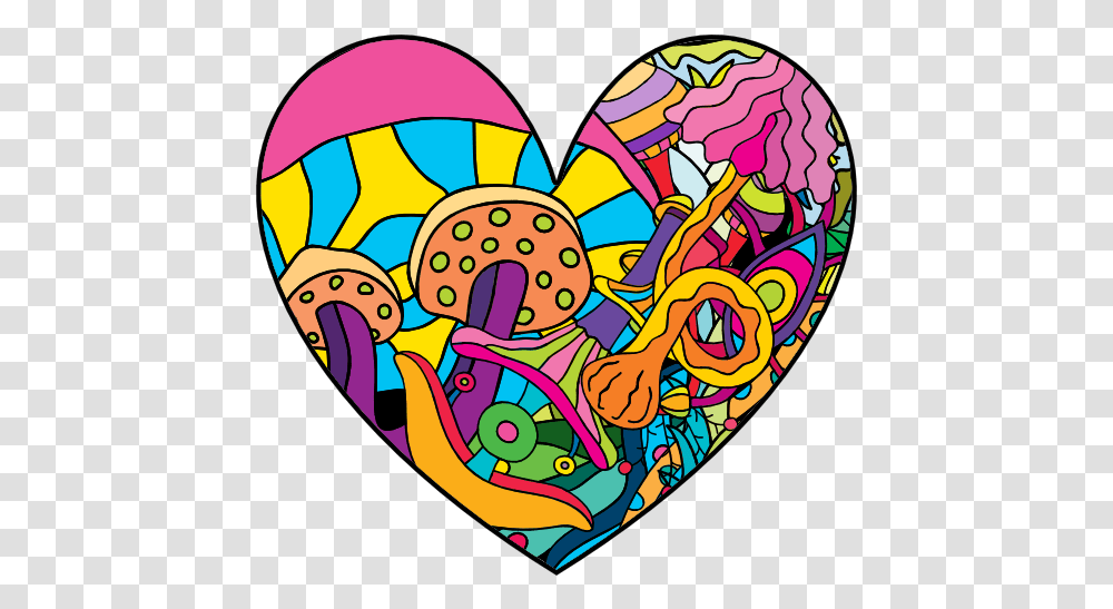 Psychedelic Heart Shaped Hippie Sticker Hippie Stickers, Egg, Food Transparent Png