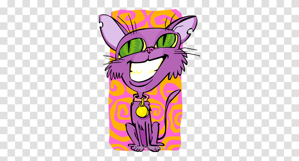 Psychedelic Kitty Cat Royalty Free Vector Clip Art Illustration, Apparel, Food, Performer Transparent Png