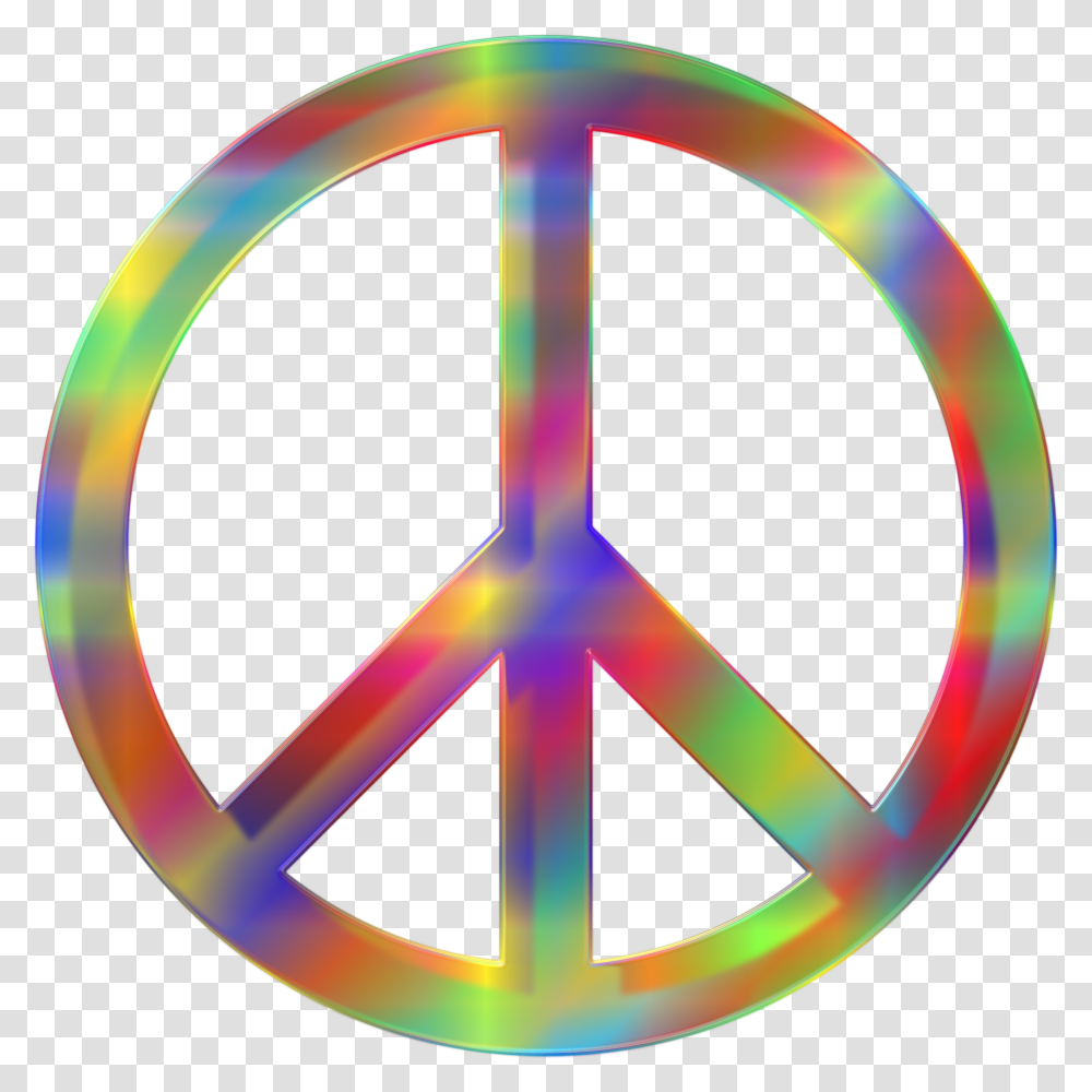 Psychedelic Peace Sign Icons, Disk, Logo, Trademark Transparent Png