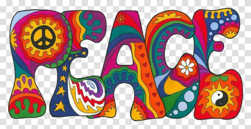 Psychedelic Peace Sticker, Parade, Pattern, Crowd Transparent Png