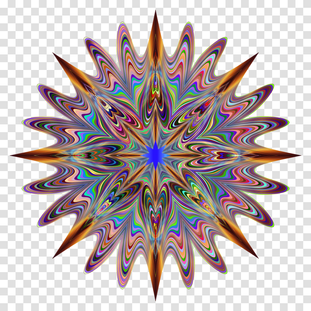 Psychedelic Star Psychedelic, Ornament, Pattern, Fractal Transparent Png