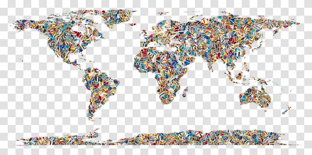 Psychedelic Tiled World Map Clip Arts, Collage, Poster, Advertisement Transparent Png