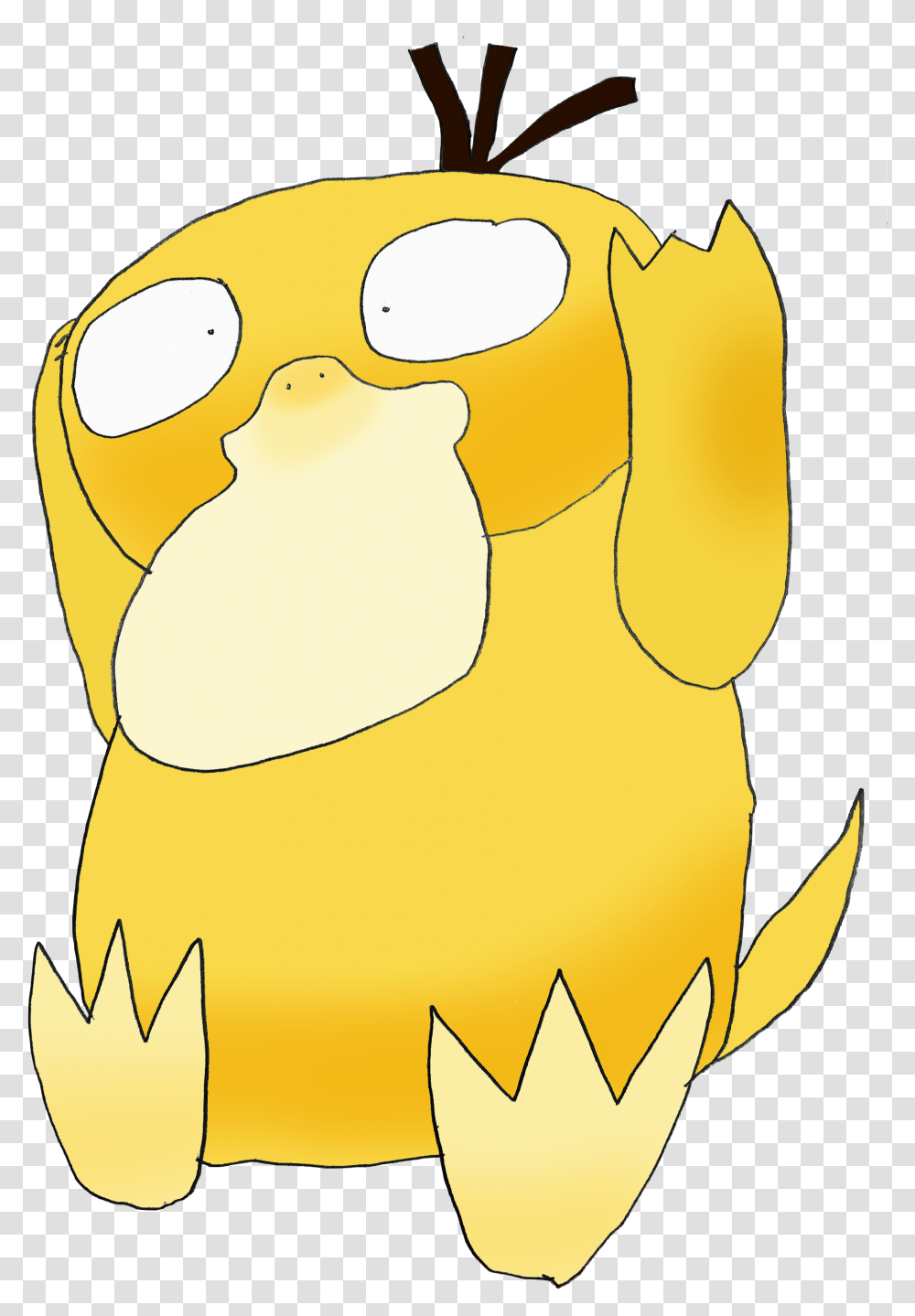 Psyduck By Philipsupershow Cartoon, Hand, Animal, Pillow, Cushion Transparent Png