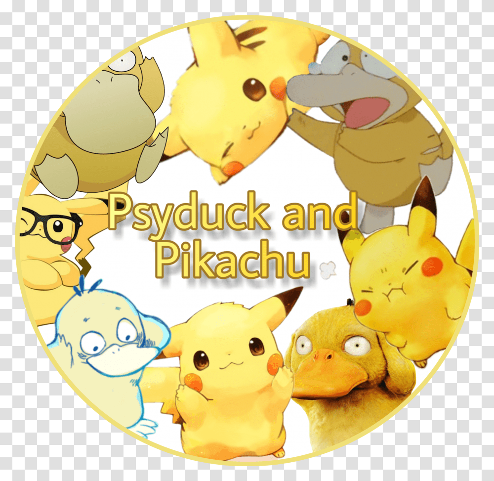 Psyduck Pikachu Sticker By Robert Sheehan Pikachu, Animal, Text, Fish, Number Transparent Png