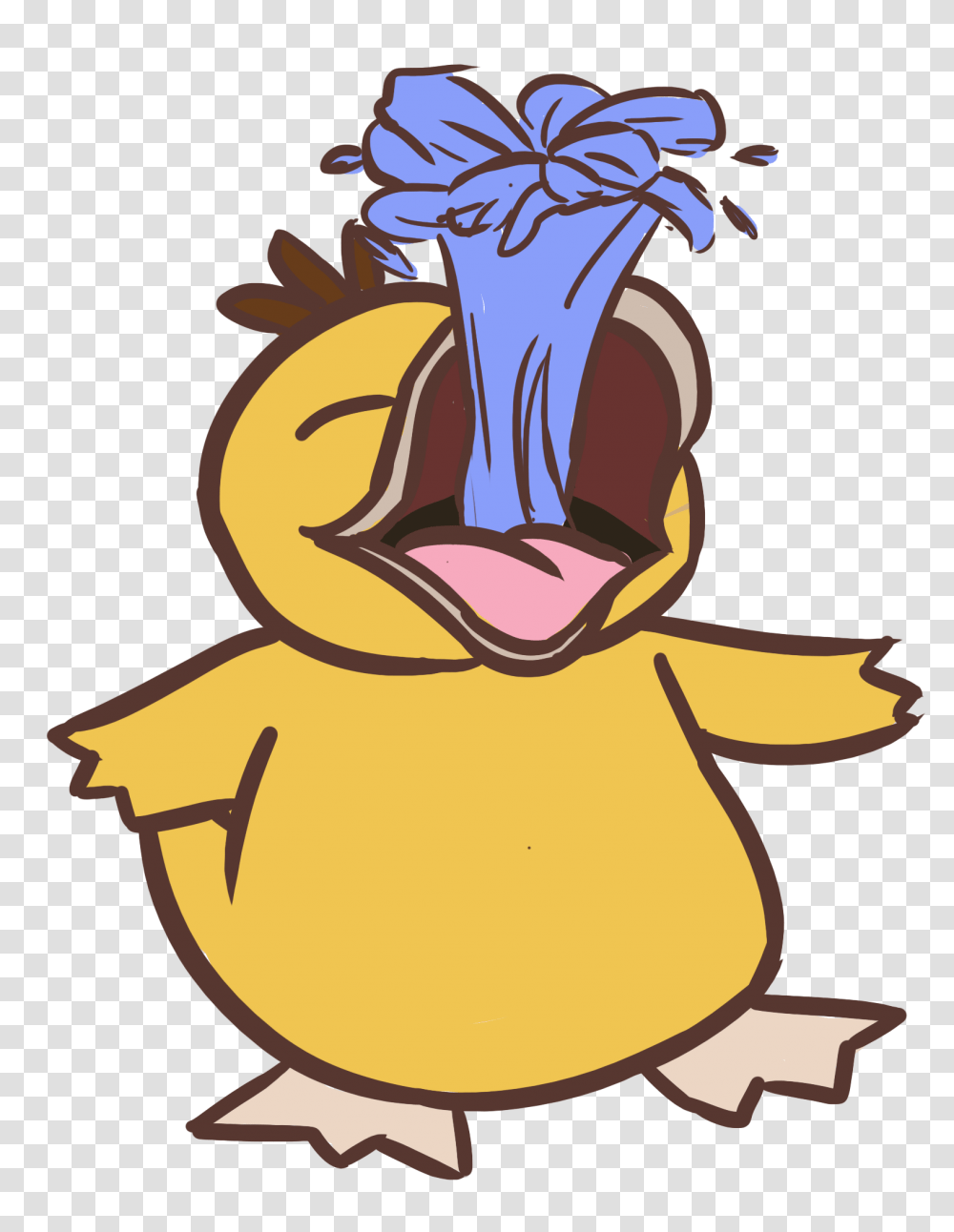 Psyduck Used Confusion And Water Gun, Animal, Plant, Bird, Food Transparent Png