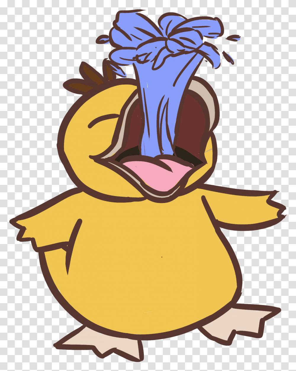 Psyduck Used Water Gun By Cynthistic Psyduck In Water, Animal, Bird, Plant, Food Transparent Png
