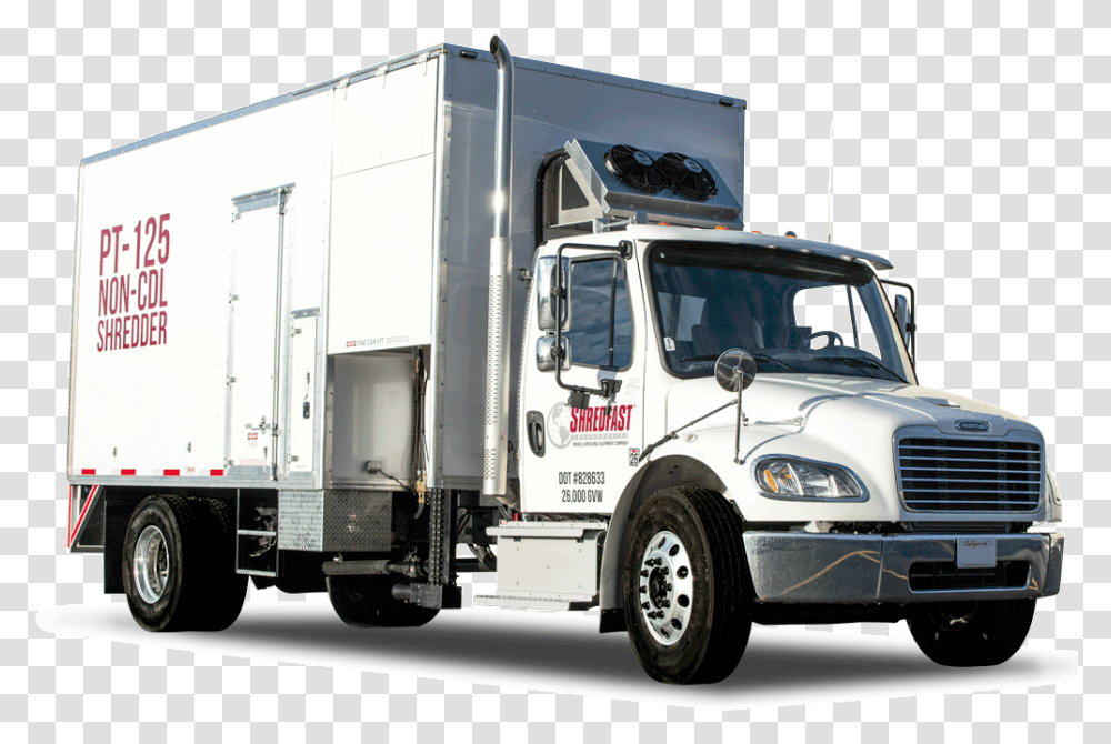 Pt 125 Shredding Truck Paper Shredder Truck, Vehicle, Transportation, Trailer Truck, Moving Van Transparent Png