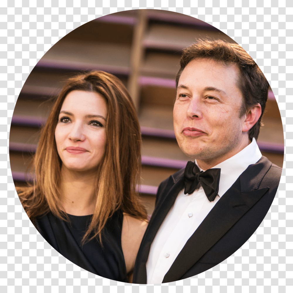 Ptalulah Riley And Elon Musk Arrive At The 2014 Emvanity Justine Musk Elon Musk, Person, Suit, Overcoat Transparent Png