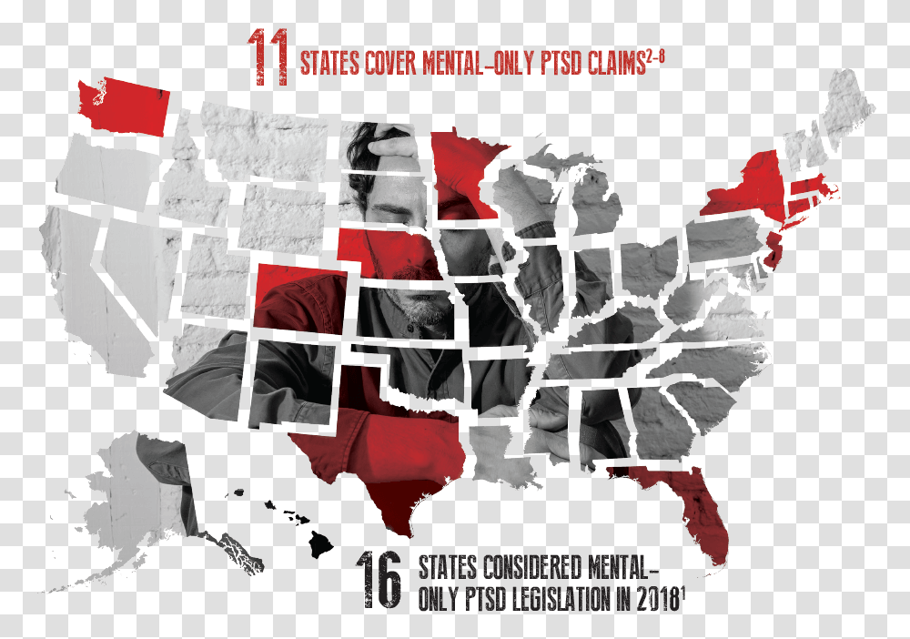 Ptsd United States Map, Poster, Advertisement, Plot Transparent Png