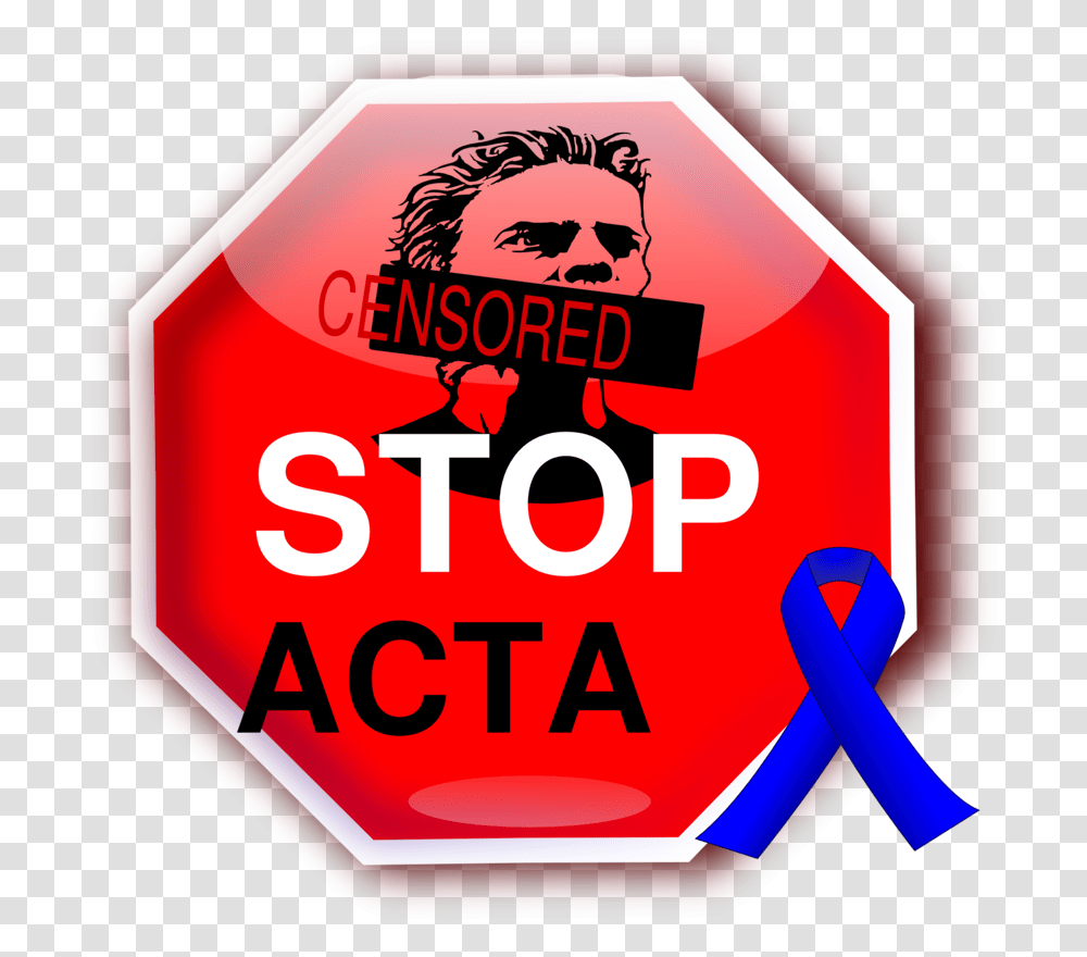 Public Domain Clip Art Image Stop Acta With Blue Ribbon Stop Sanitize Your Hands Sign, Label, Text, Symbol, Logo Transparent Png