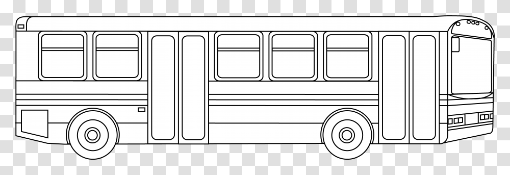 Public Transportation Bus Outline City Bus Clipart Black And White, Vehicle, Van, Caravan, White Board Transparent Png