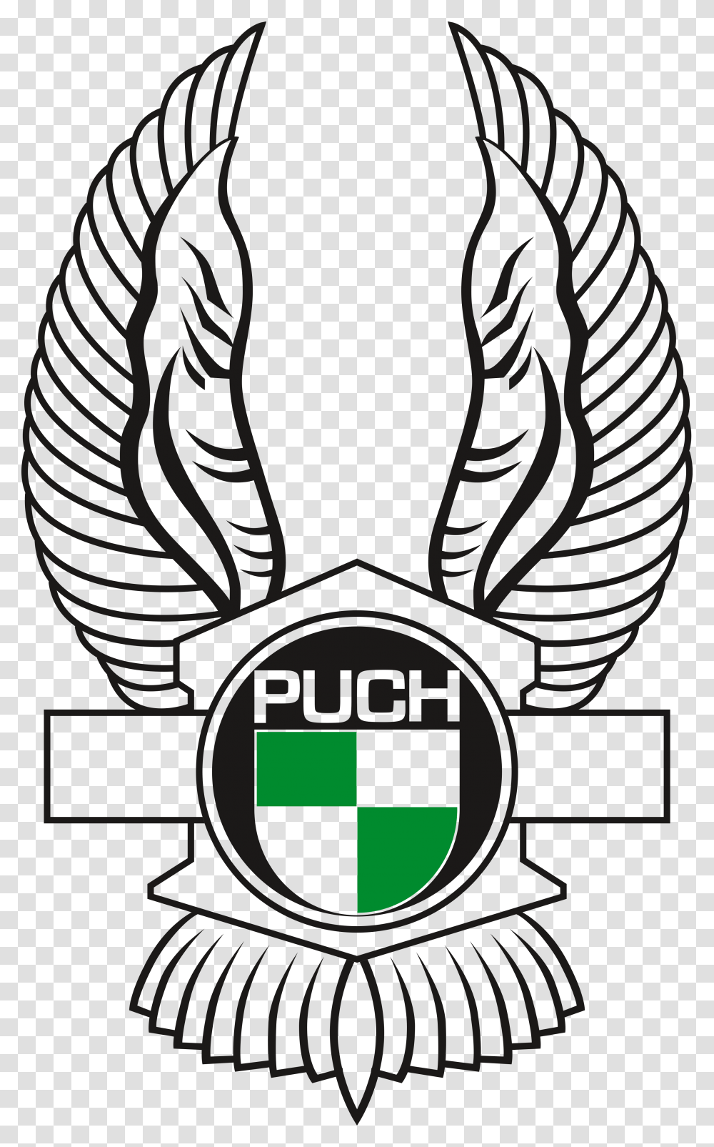 Puch Wings Logo & Svg Vector Freebie Supply Puch Logo, Text, Symbol, Graphics, Art Transparent Png