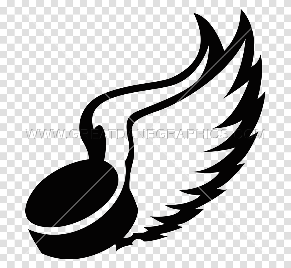 Puck With Bird Wings Production Ready Artwork For T Shirt Printing, Bow, Pattern, Leaf, Plant Transparent Png