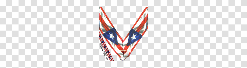 Puerto Rican Flag Sublimated Neck Ribbon, American Flag, Gold Transparent Png