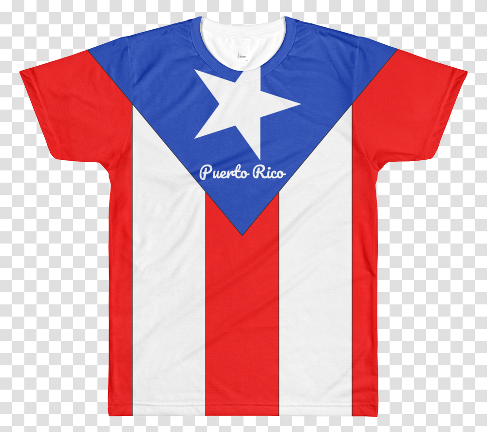 Puerto Rico Flag All Over Printed T Shirt, Apparel, Jersey, T-Shirt Transparent Png