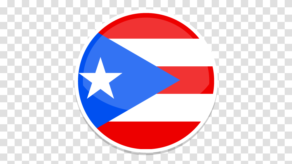 Puerto Rico Flag Flags Free Icon Of Circle Puerto Rico Flag, Symbol, Star Symbol, Logo Transparent Png