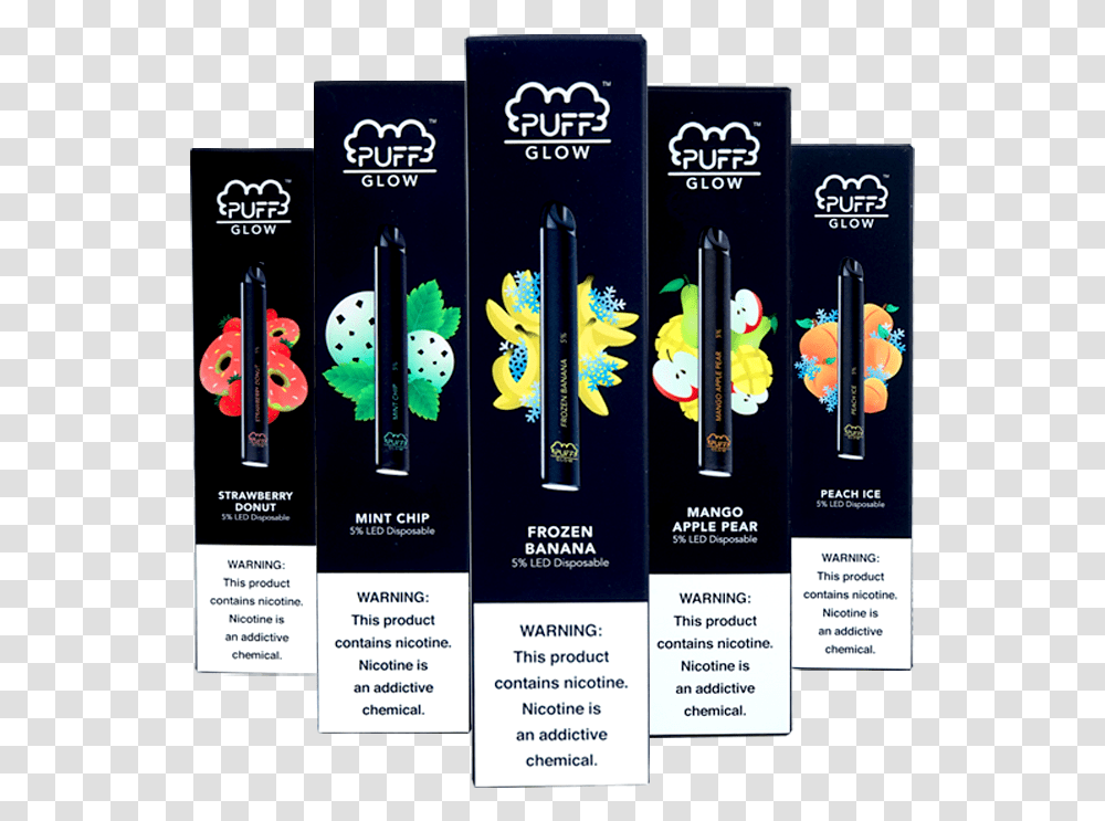 Puff Glow Pre Filled Disposable Device 1795 Free Puff Bar Glow Flavors, Text, Poster, Advertisement, Flyer Transparent Png