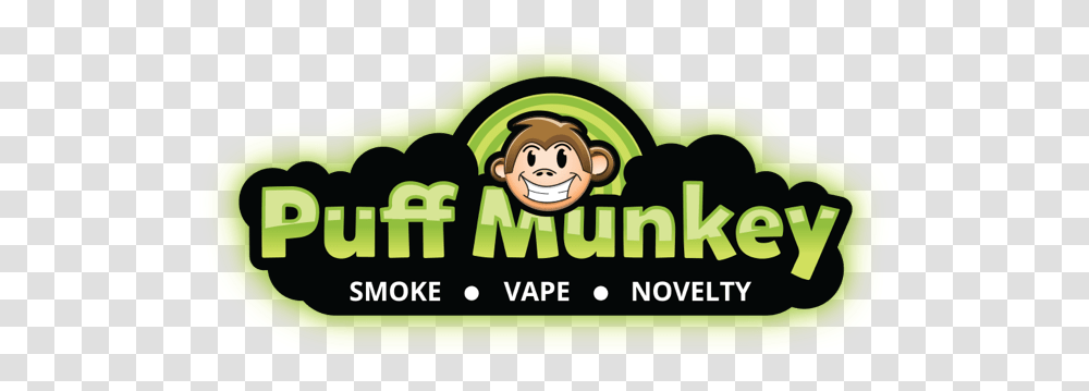Puff Munkey Smoke Shop - Welcome To The Best In Cartoon, Word, Label, Text, Plant Transparent Png