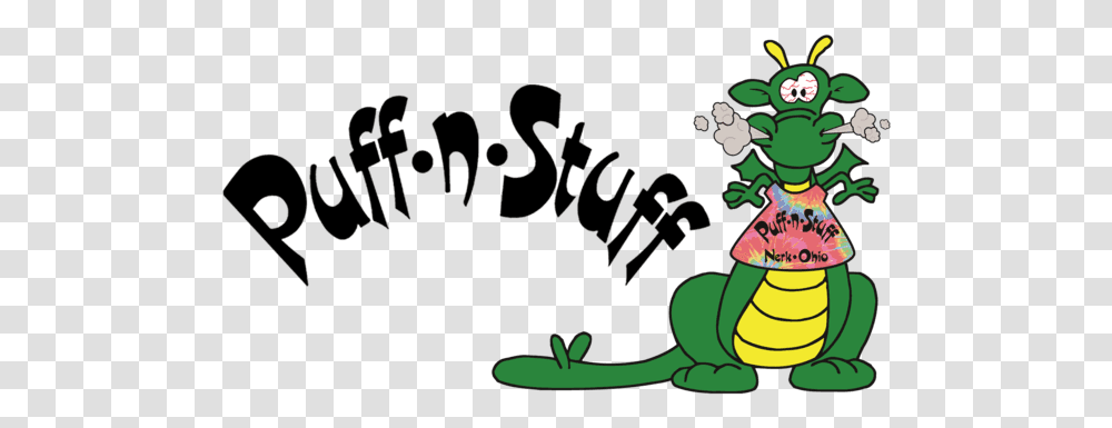 Puff N Stuff Vape And Smoke Shop Newark Oh Cartoon, Text, Animal, Reptile, Amphibian Transparent Png