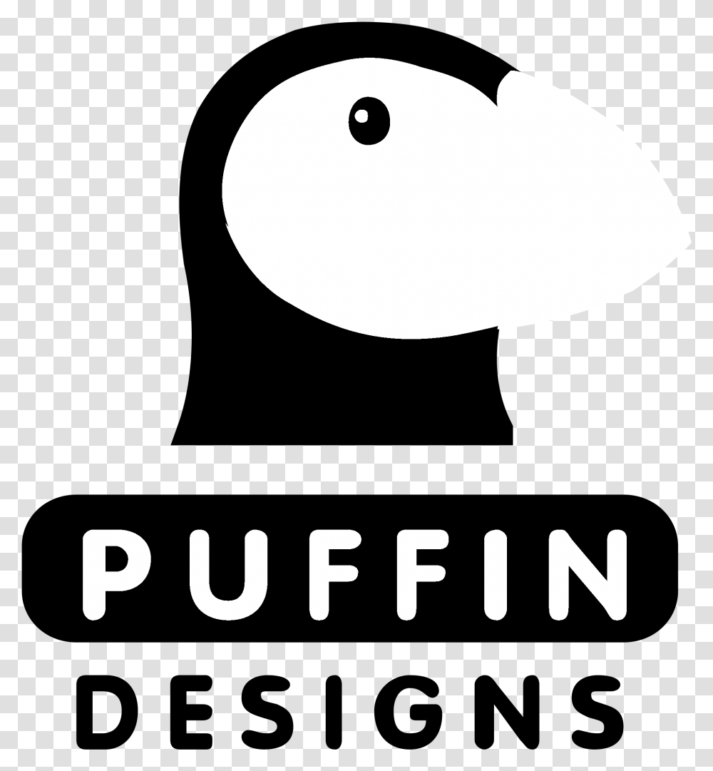 Puffin Designs Logo Black And White Illustration, Moon, Pillow, Animal Transparent Png