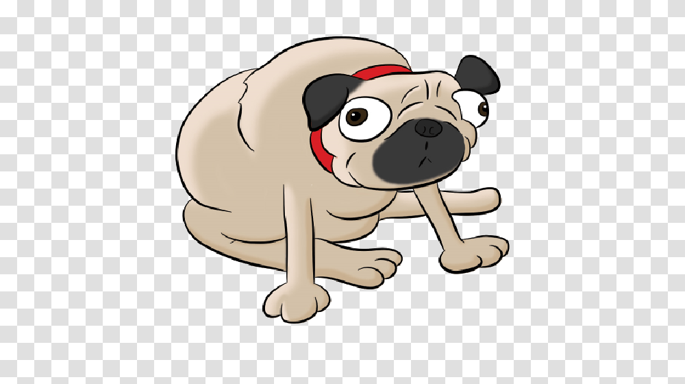 Pug Cartoon Clipart, Word, Mammal, Animal, Canine Transparent Png