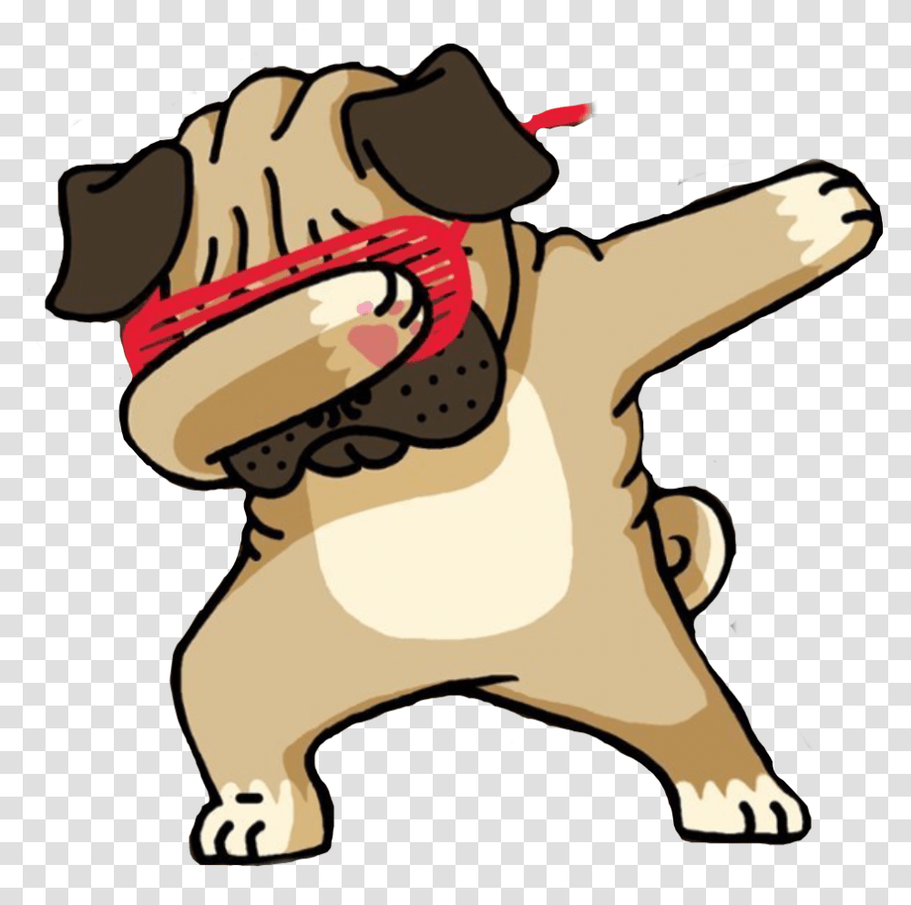 Pug Clipart Background Dabbing Dog, Hand, Sack, Bag, Carpenter Transparent Png