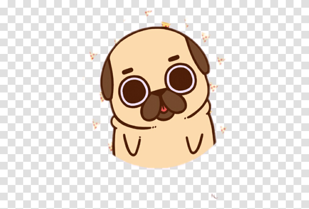 Pug Cute Lovely Pizza Dog Kawaii Ftestickers, Doodle, Drawing, Food Transparent Png