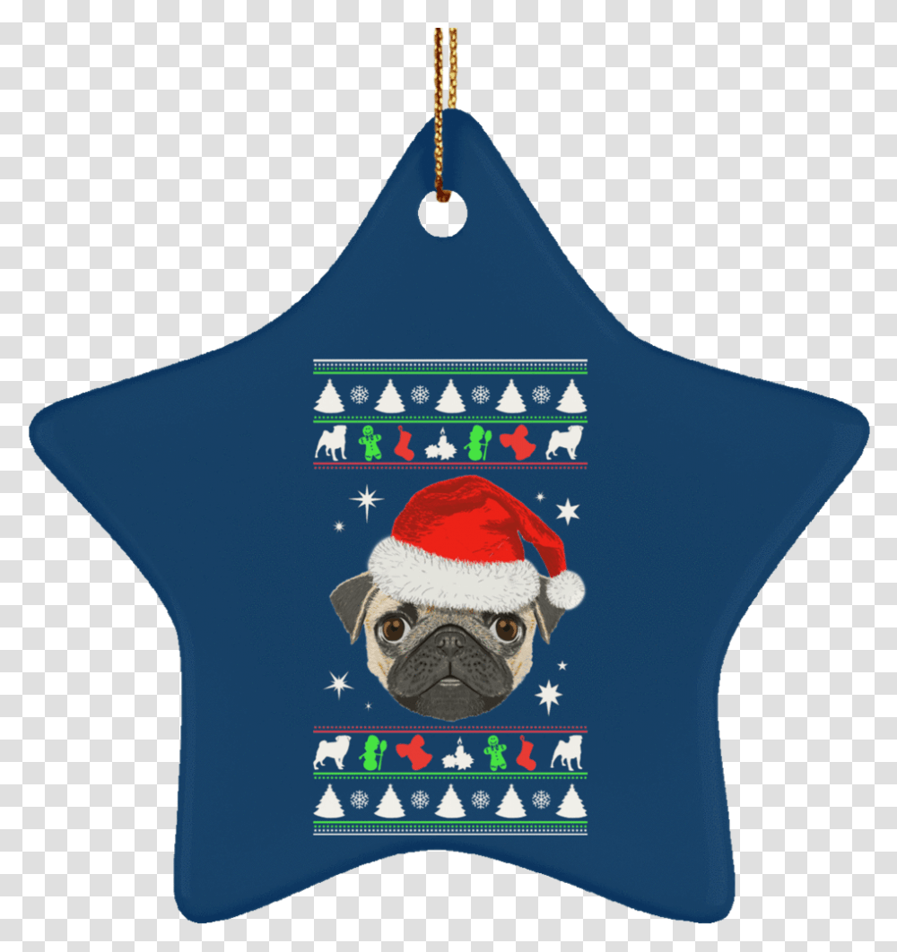 Pug Face Christmas Ornaments Dog Christmas Ornament, Logo, Trademark, Applique Transparent Png