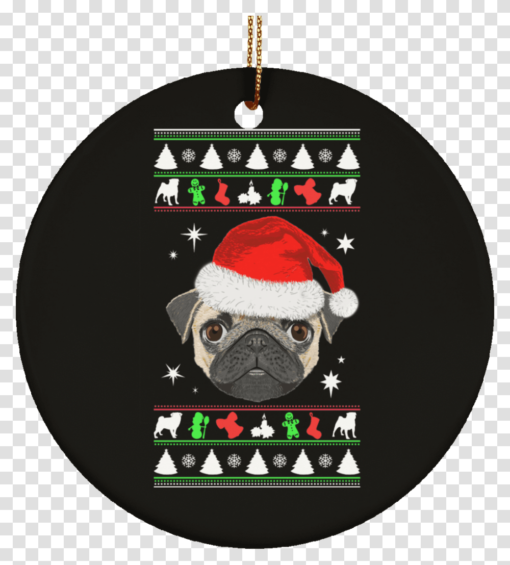 Pug Face Christmas Ornaments T Shirt, Logo, Animal, Pet Transparent Png