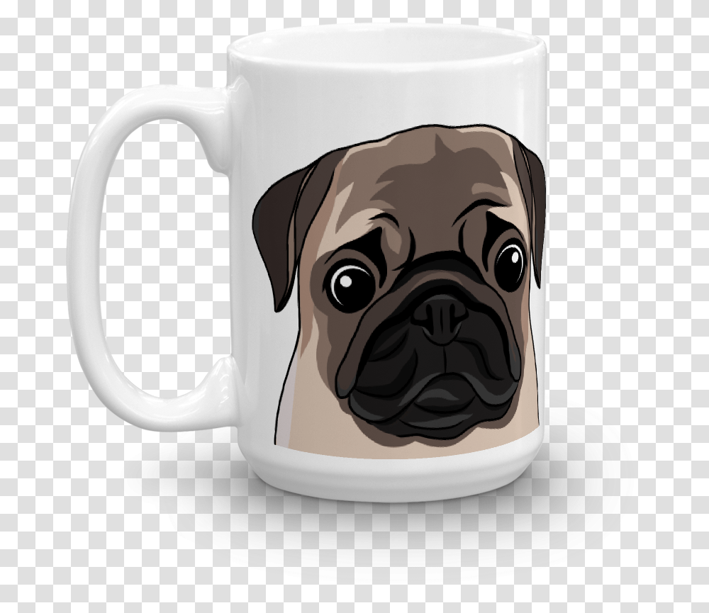 Pug Face Coffee Mug Pug, Coffee Cup, Canine, Mammal, Animal Transparent Png