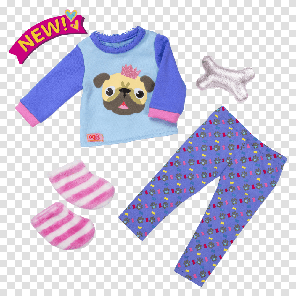 Pug Jama Party Sleepwear Outfit For 18 Inch Dolls Our Generation Pug Pyjamas, Apparel, Pants, Pajamas Transparent Png