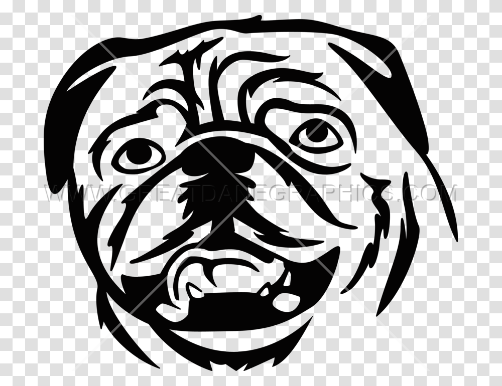 Pug Production Ready Artwork For T Shirt Printing, Floral Design, Pattern, Stencil Transparent Png