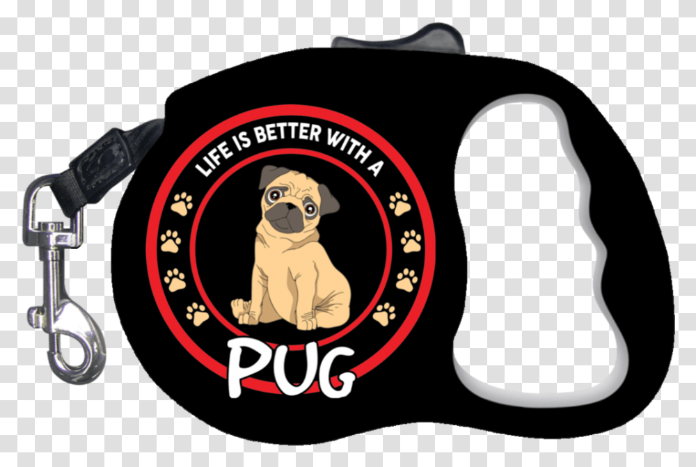 Pug Retractable Dog Leash, Canine, Mammal, Animal, Pet Transparent Png